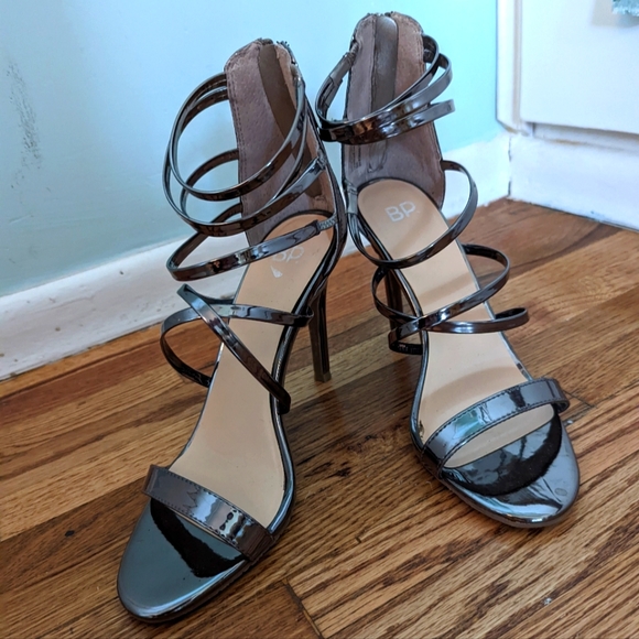 Nordstrom BP. Metallic/silver heels size 8M - Picture 1 of 8